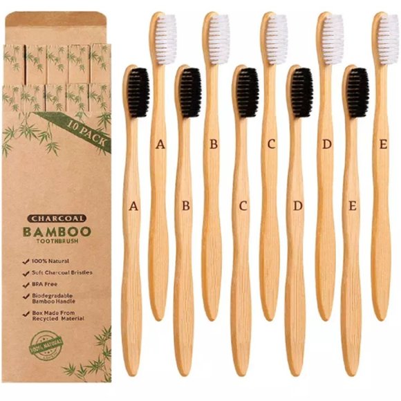 Other - (20) Count Natural Eco Friendly 100% MOS Bamboo Toothbrush Infused Biodegradable